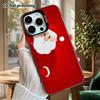 Phone Case: 2D Flat Design Suitable for iPhone 18 17 16 15 14 13Pro In Colorful Silver, Couple Style, Peeking Santa Claus, Christmas and Halloween Gif