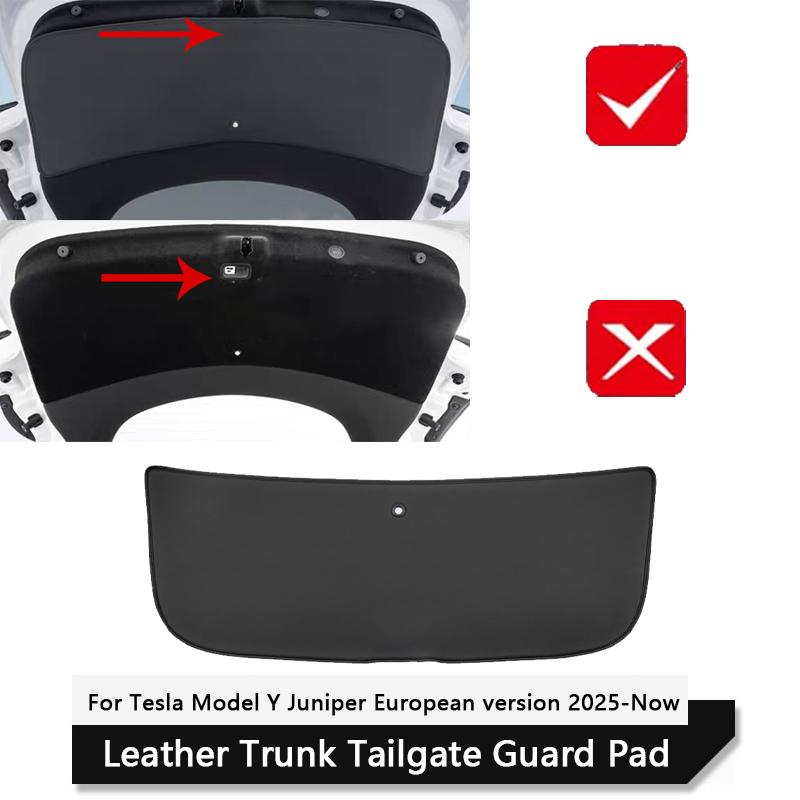 For Tesla European Model Y Juniper Trunk Tailgate Guard Pad Leather Trunk Cargo Liner Protective Anti-dirty Pad Car Accessories