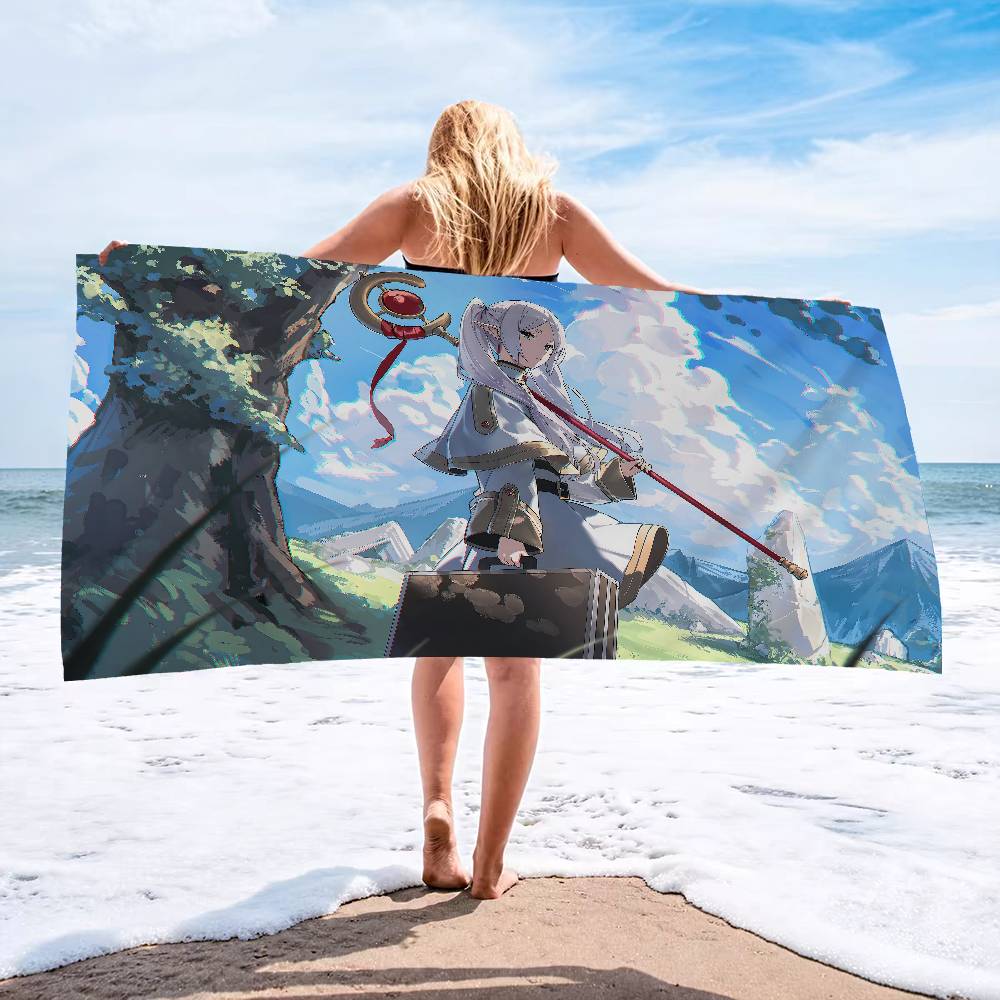 Hot Japan Anime Frieren Microfiber Printed Beach Towel Mountain Climbing Yoga Beach Swimming Running Absorbent Soft Towel