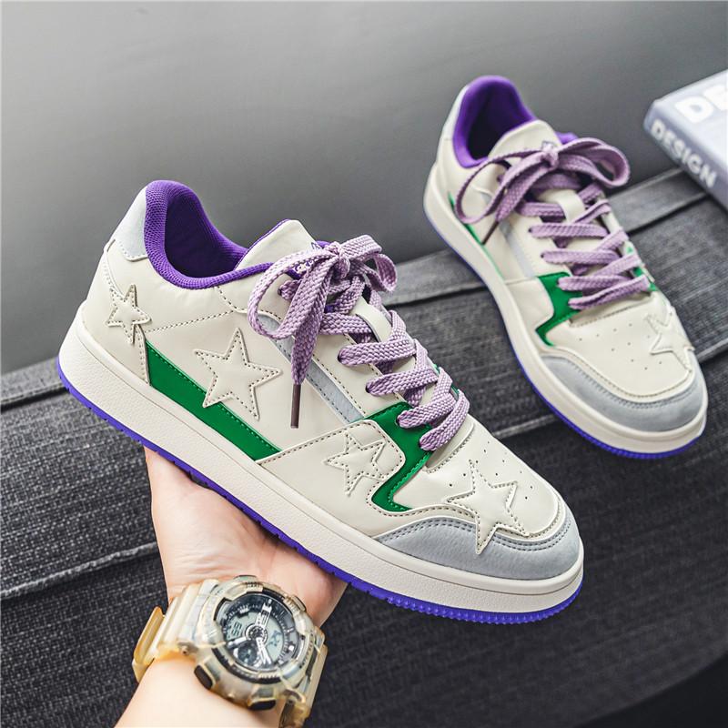 Men Shoe Classic Hip-hop Minimalist Skateboard Shoes Couples Students Outdoor Sports Shoe  Fashion Retro Stars Leisure Sneakers