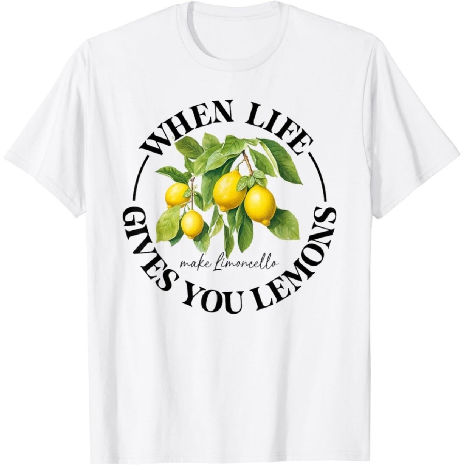 

AETYOAJKLUoi When Life Gives You Lemons - Make Limoncello Funny T-Shirt XXXXXL білий