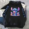Luxury Brand Women's Hoodies Disney Lilo & Stitch Harajuku Jackets Japanese Fashion Winter Sweaters Women's Warm Sweatshirts