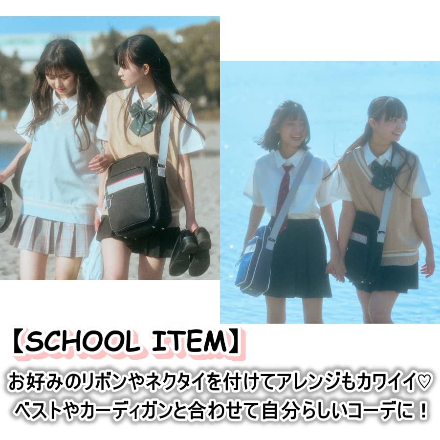 School Shirt Tops Uniform School Girls High School Junior High School Student Cosplay Event Spring Summer Autumn M White [WEGO]