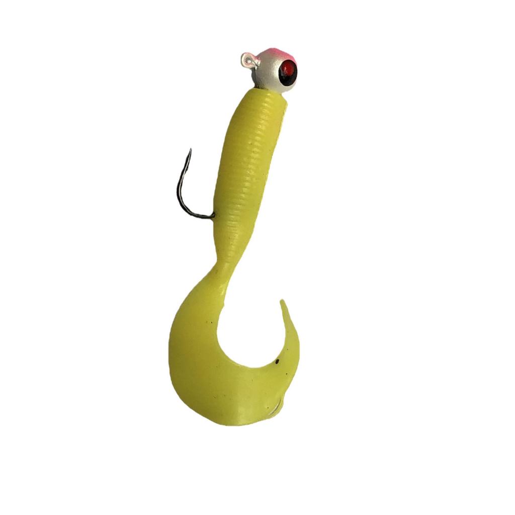 Soft Bait Combo Set: Lead Head Hook, Soft Worm, Luya & Catfish Bait