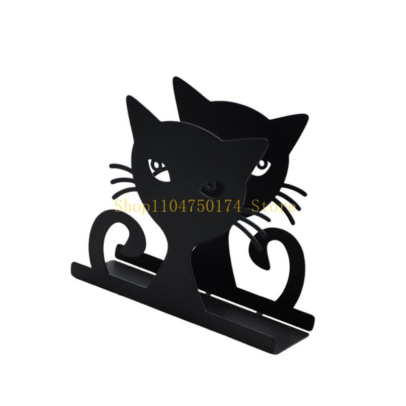 Space Efficient Foldable Metal Napkin Rack Black Cats Pineapple Theme Kitchens Counter Organizers For Home Office top sale