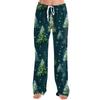 Ladies' Loose And Casual Christmas Printed Wide Leg Pants With Elastic Waistband Drawstring And Pocket Pants
