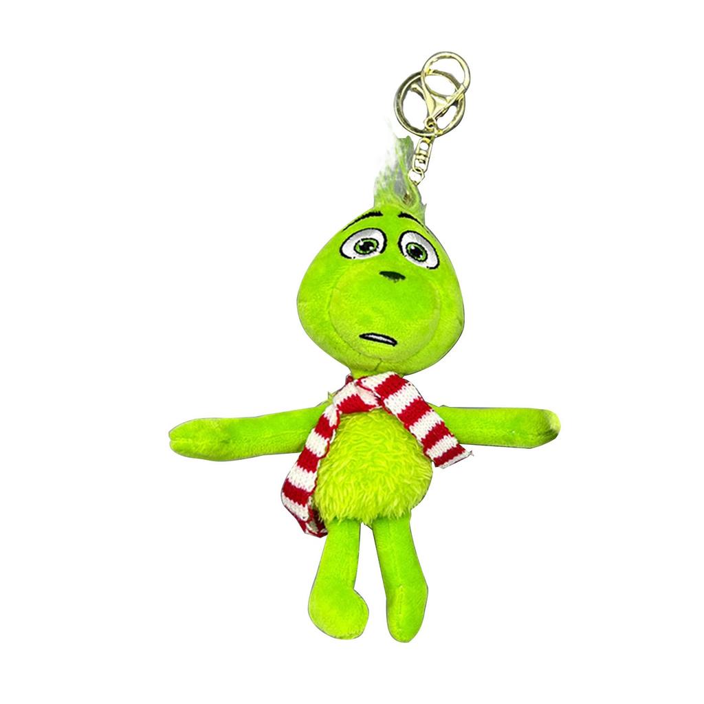 Vánoční zelený plyšový přívěsek s vlasy, kreativní dekorativní dárkové ozdoby