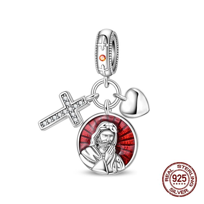 Original New Copper Prayer Virgin Mary Charms Beads Fit Necklace Bracelet Accessory Diy Jewelry For Women Gift