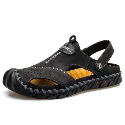Men's Large Cross-Border Leather Sandals: Breathable, Dual-Purpose, Casual Beach Sandals
