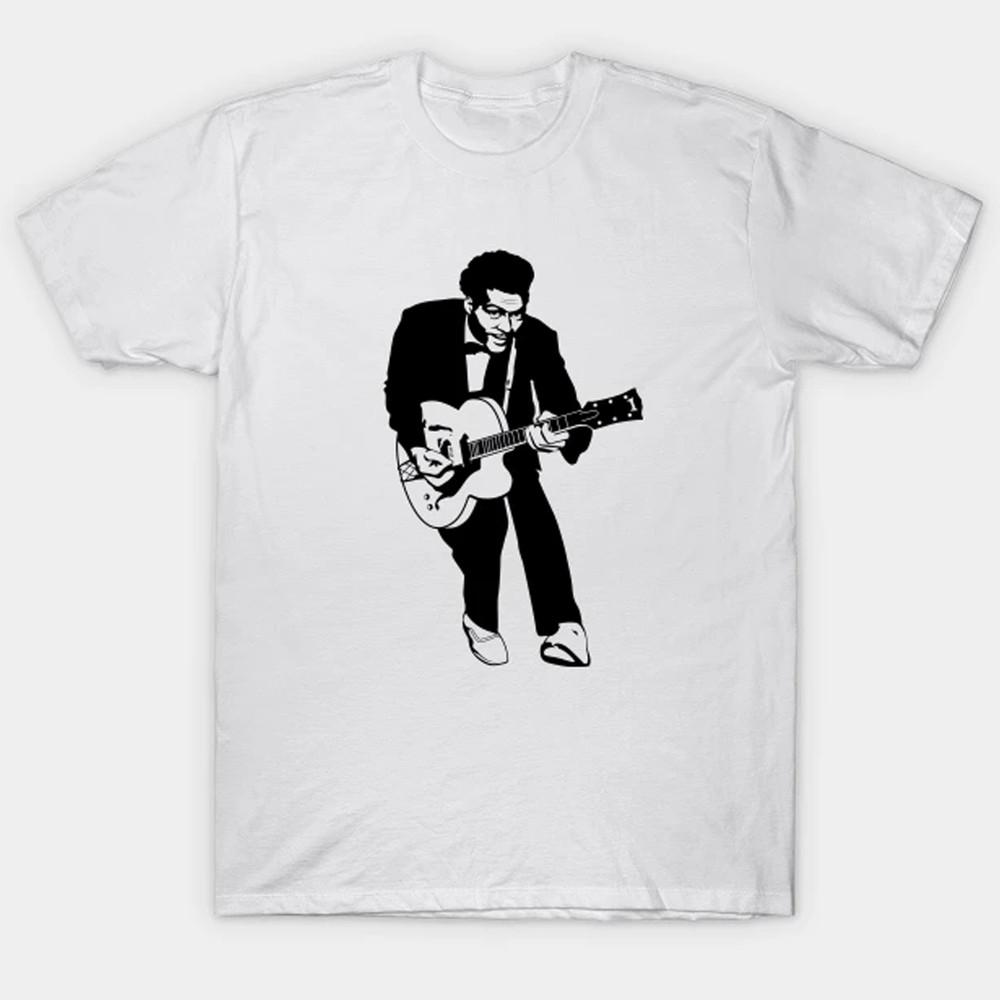 SALE artwork Chuck Berry Guitar T-shirt White Unisex All Sizes Unisex T-Shirt XXXXL