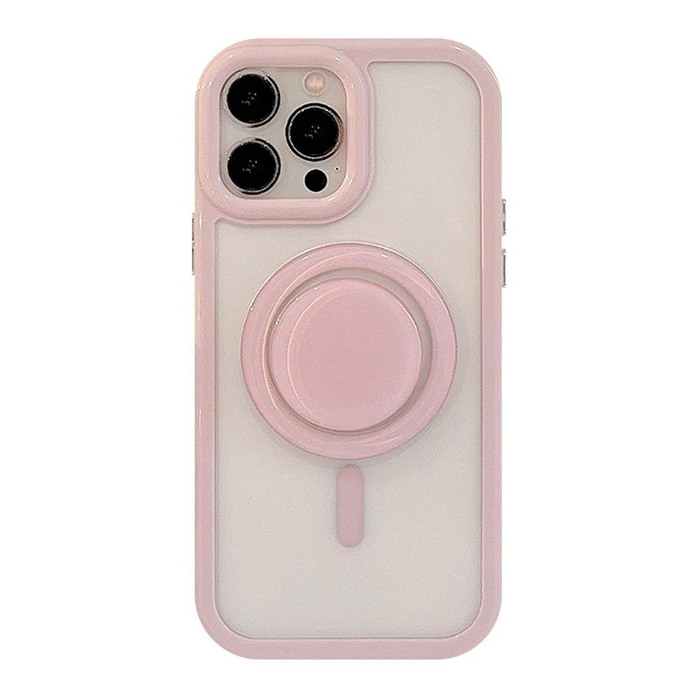 Simple Ins Solid Color Magnetic Bracket Iphone16 IPhone Case 15pro Max Suitable for 14 Acrylic 13
