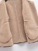 European & American Style Autumn/Winter Color Block Leather & Fur Lapel Jacket - Women’s Casual Motorcycle Coat
