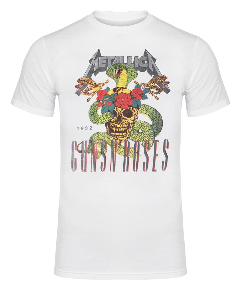 1992 Metallica Guns N Roses Turné Hvit Dobbelsidig T-skjorte Unisex T-skjorte