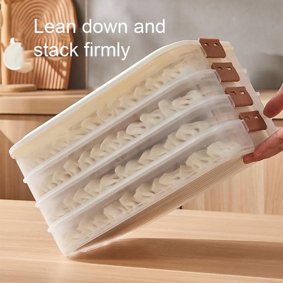 Dumpling Box Snap Buckle Fresh-keeping Plastic Refrigerator Noodles Crisper Wonton Case with Lid Kitchen Gadget