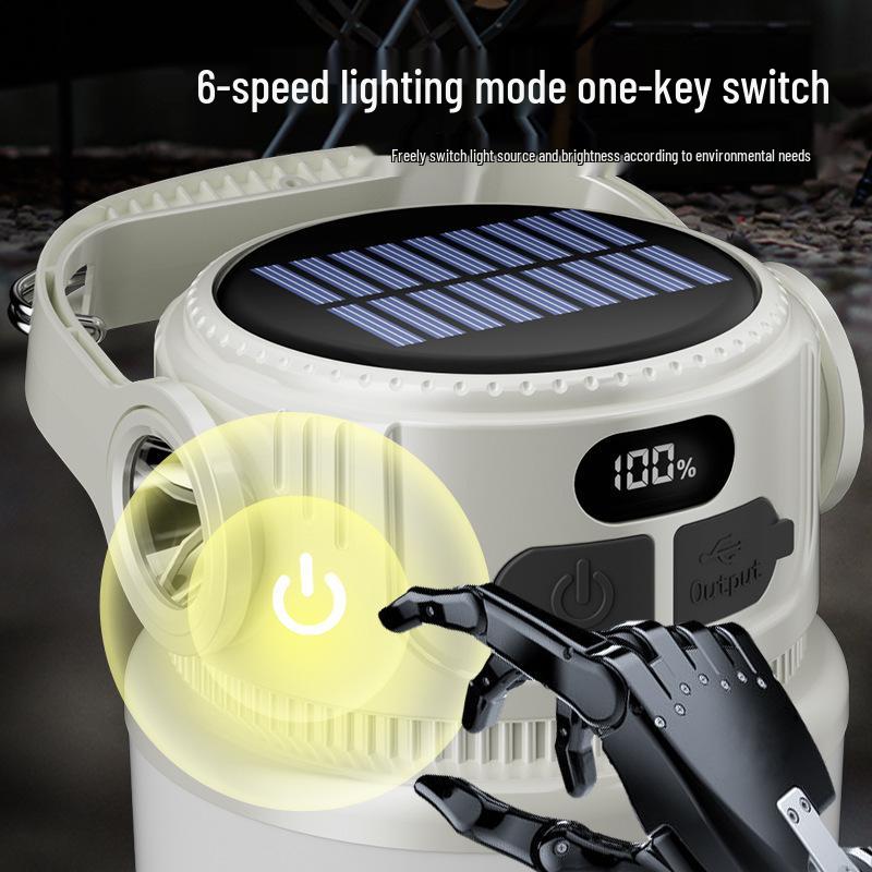 Solar-Powered Multifunctional Camping Light with USB Charging & Remote Control for Outdoor Use