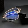 Far And Near Dual-Purpose Anti-Blue Double-Light Reading Glasses Metal Frame Folding With Box Reading Glasses Look Far And Near Dual-Purpose