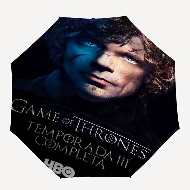

1pc Game of Thrones III DVD Automatic Folding Umbrella - Compact 8-Rib Design, Durable Plastic & Iron1393L