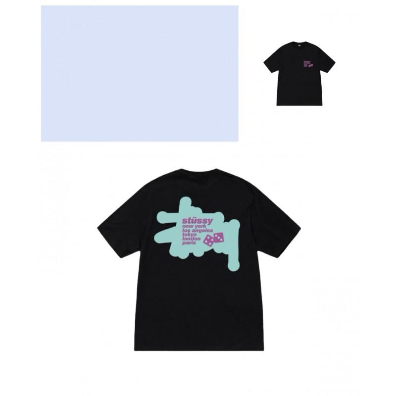Mens Loose Fit Cotton Blend Short Sleeve T-Shirt With Cartoon Print Breathable Casual Tee Teens Adults