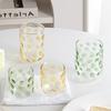 BRColored Polka Dot Glass Cup Breakfast Milk Mug Transparent Wine Glasses Shot Glasses Mugs Coffee Cups Juice MugsEY