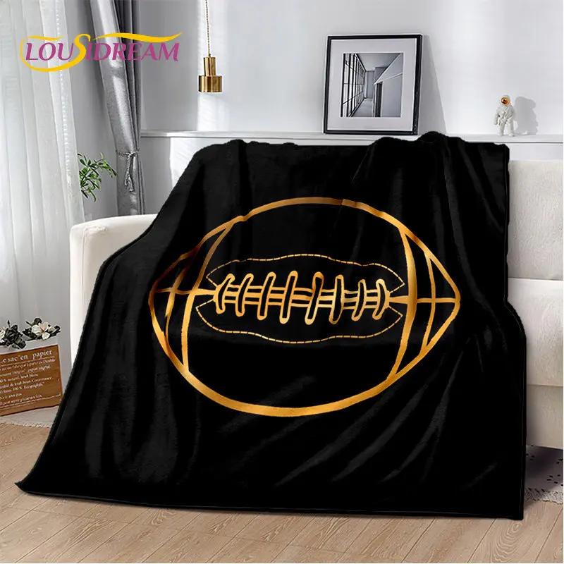 American Football Rugby Soft Plush Blanket,Flannel Blanket Throw Blanket for Living Room Bedroom Bed Sofa Picnic Cover Kids Warm