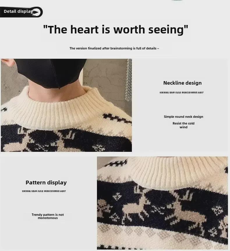 Boys' Thick Knitted Pullover Sweater, Half-High Neck, Autumn/Winter 2023 Collection