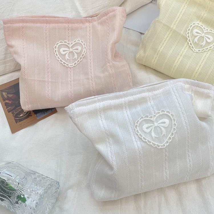 Fresh Color Scheme, Bow Tie, Makeup Bag, Large Capacity, Storage Bag, Skincare Organizing Bag, Shopping Handbag