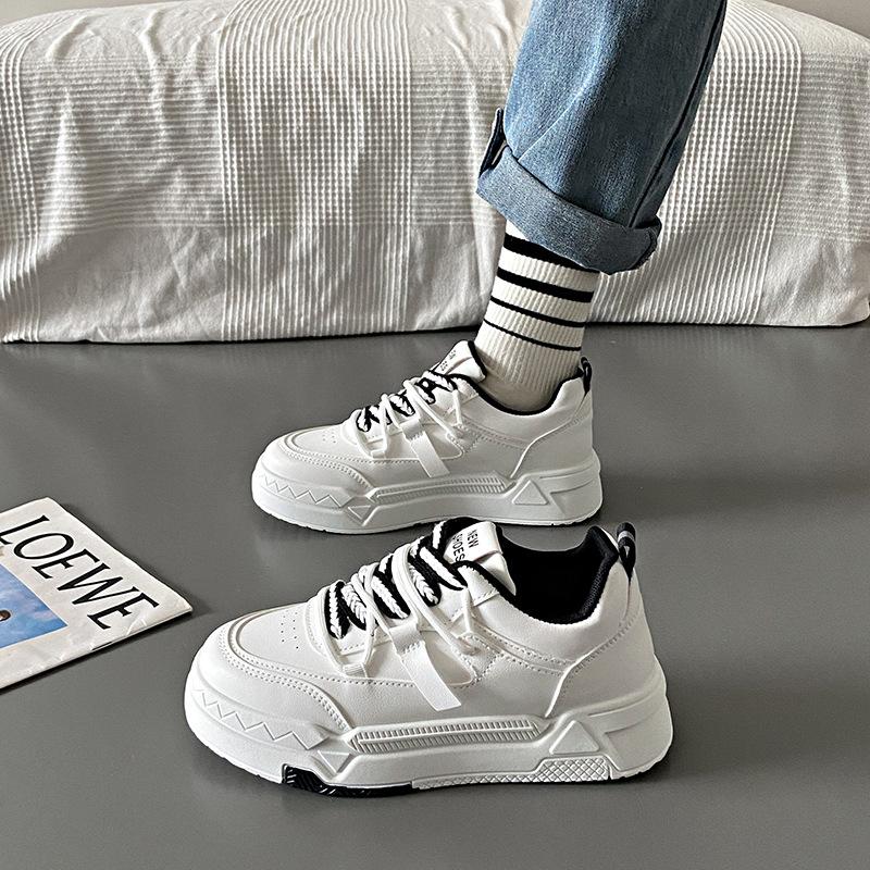 

Популярная платформа белые туфли женские весна и осень чувство высокого класса 2025 новый нишевый универсальный повседневный спортивный 40 чёрный