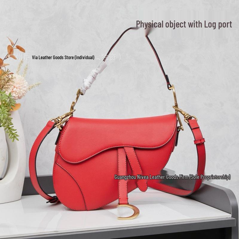 Women's Crossbody Saddle Bag with Vintage Floral Embroidery