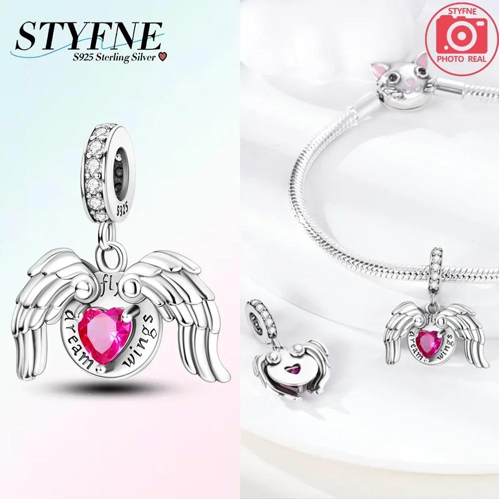 Elegant Colorful Wing Mask Leaves Feathers Pink Angel Original Beads Fit Bracelet Copper Women Diy Birthday Gift Accessory