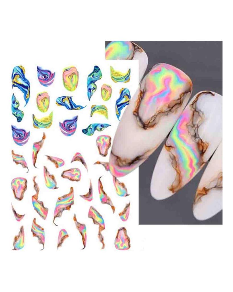 Water Nail Decal and Sticker Flower Leaf Tree Green Simple Summer Slider for Manicure Nail Art Watermark Tips