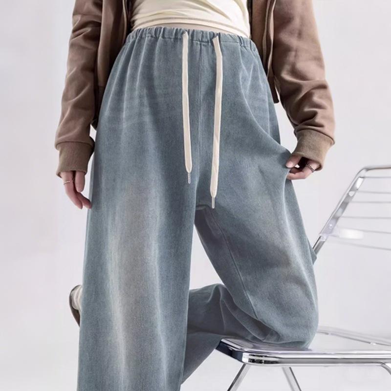 Summer Wear Drawstring Without A Belly Support, Small Person Who Does Not Slim Belly Straight Wide-leg Pants Maternity Trousers