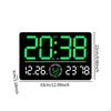 Digitale Wanduhr Dual-Alarm Monats-Tages-Wochentagsanzeige, Große Temperatur-LED