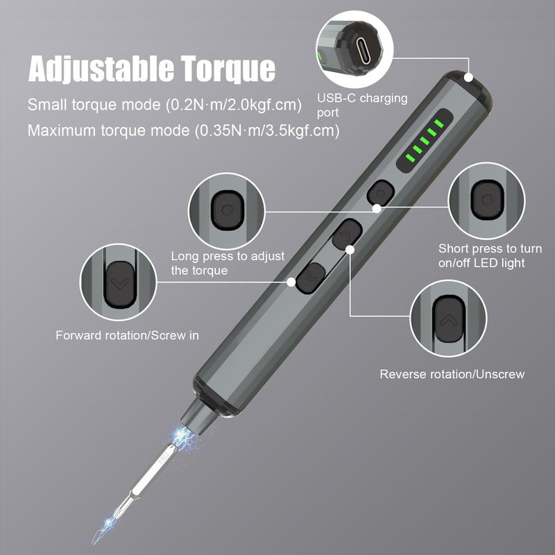 Mini Precision Electric Screwdriver Set 68 in 1 Power Repair Tool with 64 Magnetic Torx Phillips Drill Bits 5 Torque Settings