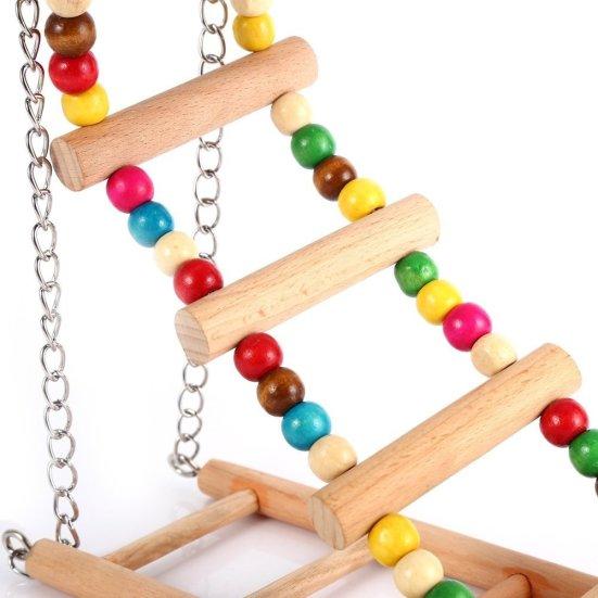Suspension Climbing Swing Bird Parrot Squirrel Bite Beads Bell Toy Cage Decor