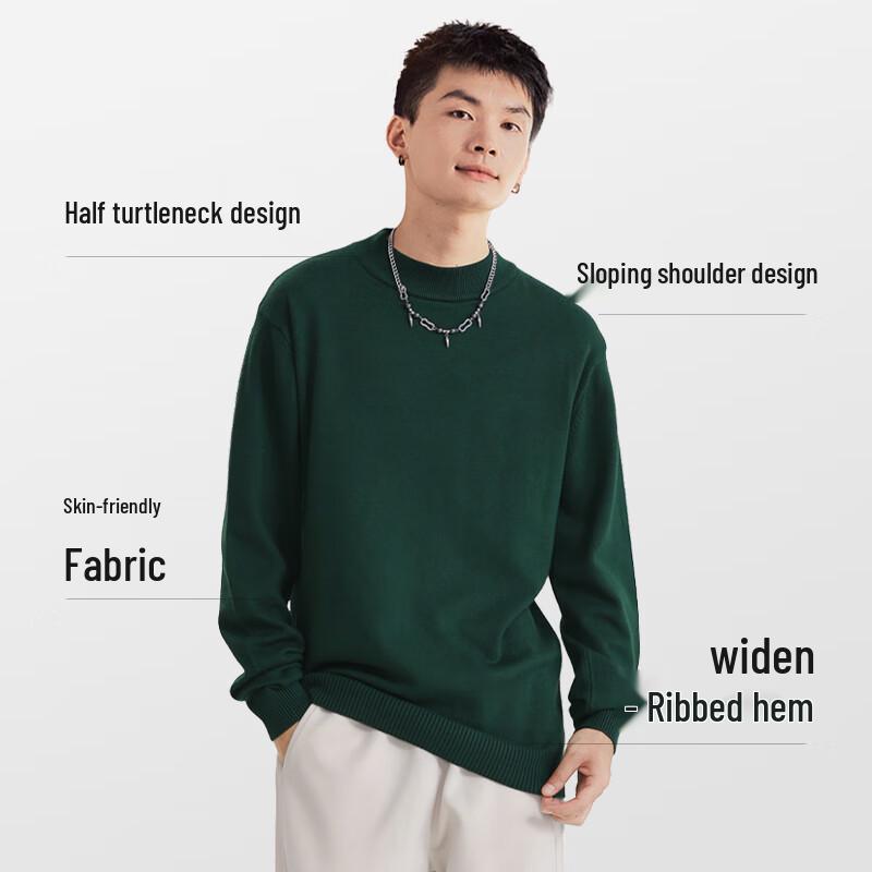 TonLion Men's Thick Warm Half-Turtleneck Sweater
