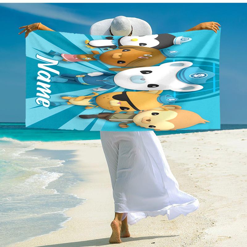 Personalized customized proof beach towel with Octonauts pattern - soft, absorbent,quick-drying,perfect swimming,camping&bathing