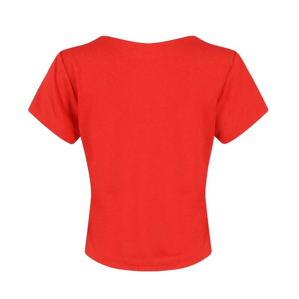 New  Women's Fit Solid Color Short-Sleeved Summer Square Collar Casual T-Shirt For Women