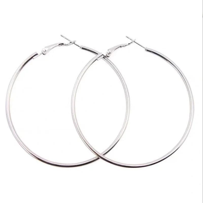 6 Pairs Fashion Hoop Earrings Set For Women Silver Color Round Circle Earring Studs Female Trendy Ladies Party Jewelry Gift