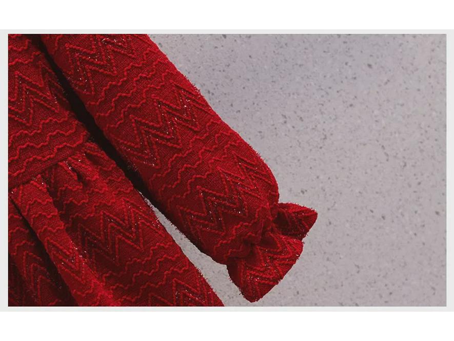 Dívčí červené sametové šaty čcheongsam - Podzimní/zimní čínský retro styl pro slavnostní příležitosti