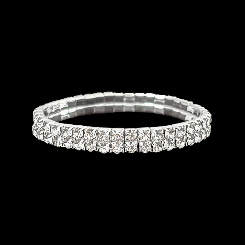 Women's Full Diamond Elastic Bracelet, Fashion Rhinestone Stretch Bangle