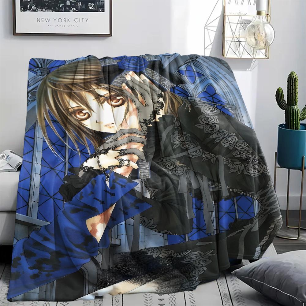 1PC Vampire Knight Print Flannel Blanket, High quality Comfortable for All Seasons, Home Decor, Warmth and Comfort, Perfect for Christmas Gifts235