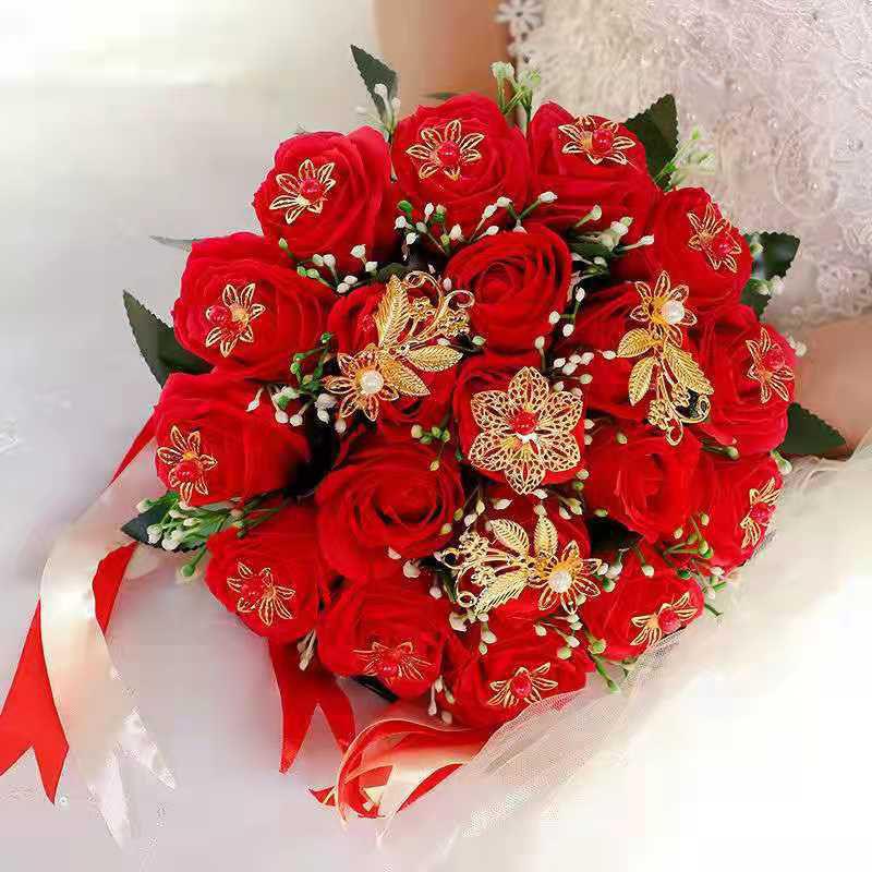 Korean Style High-End Rose Bridal Bouquet for Weddings & Photoshoots
