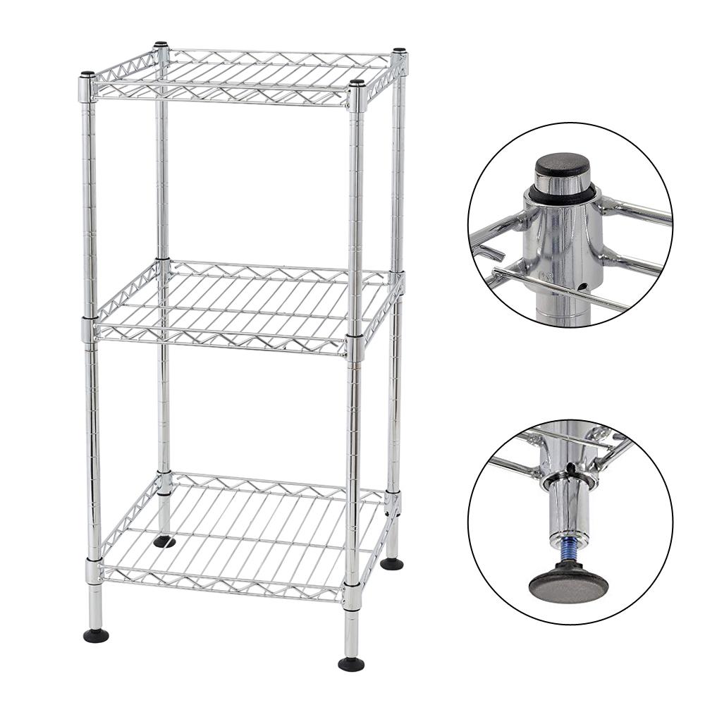 3-Tier Steel Wire Shelving Tower  Kitchen Furniture