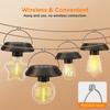 Solar Powered Outdoor Hanging Chandelier Waterproof Garden Night Light for Patio Yard Tree Camping Ambient Lighting