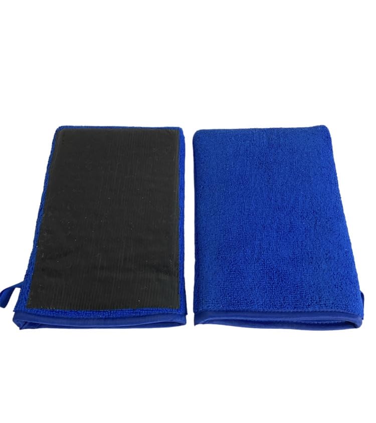 Bridporio Set of Iron Removal Gloves and Car Wash Gloves with Microfiber Car Wash Iron Removal for Cars and Hand Commercial and Sponges 2-Piece
