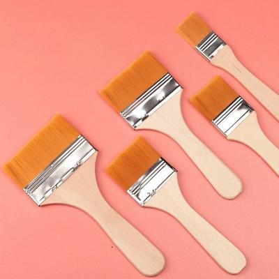 Wood Handles Oil Paint Brush Practical Nylon Clean Brush New Hair Painting Brush Art Supplies