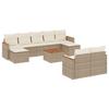VidaXL Salon de Jardin avec Coussins 10 pcs, Canapés de Terrasse, Ensemble de Meubles de Patio, Mobilier d'Extérieur, Beige 3226408