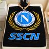1PC S.S.C. Napoli Print Flannel Blanket, High Quality All Seasons, Home Decor, Warmth and Comfort, Perfect for Christmas Gifts
