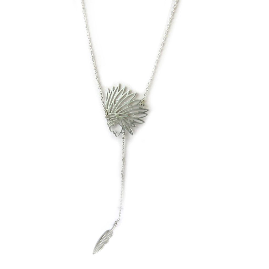 Les Trésors De Lily [N8444] - Silver 'Navajos' Long Necklace