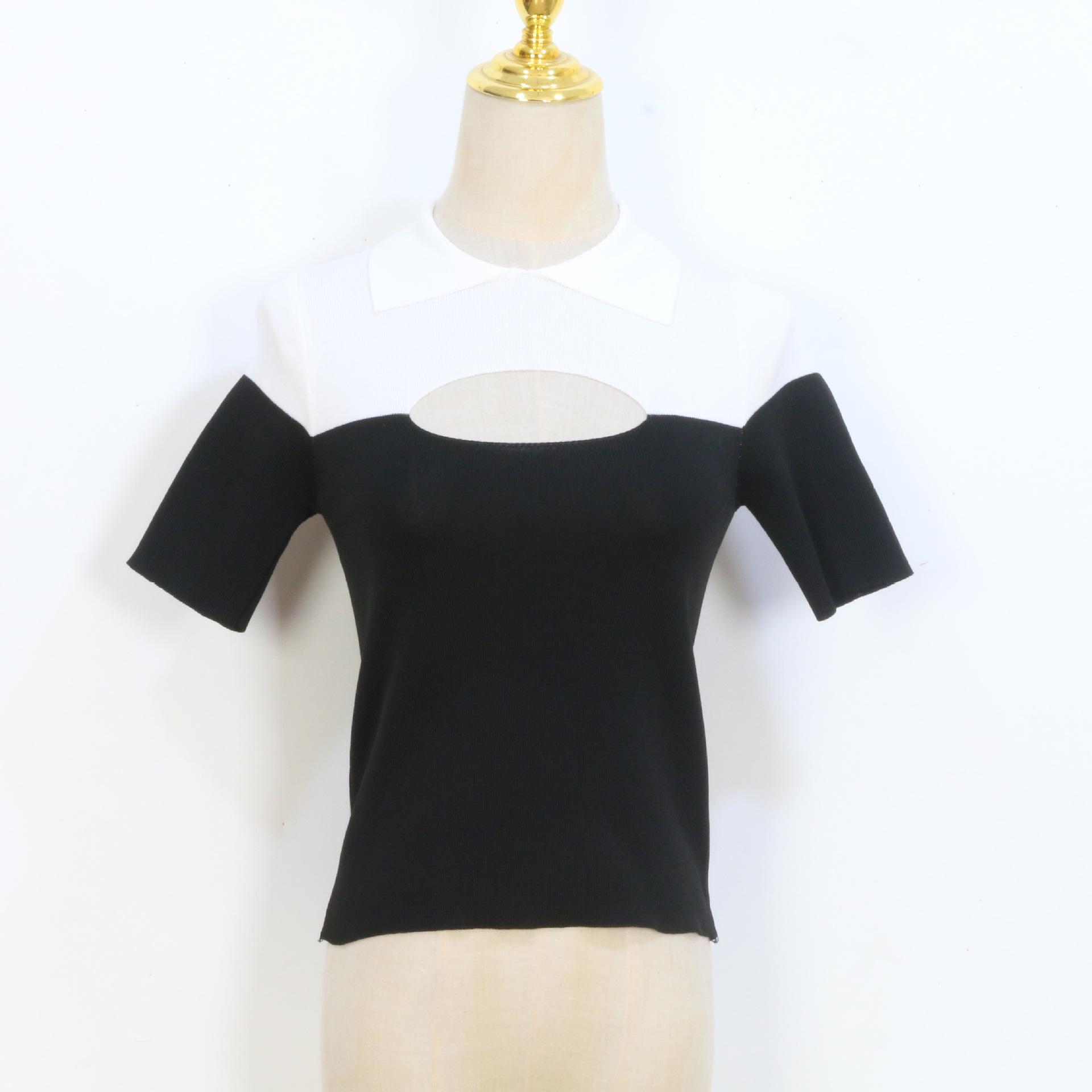 

Design Sense Women s Summer Color Block Hollow Out Knit Top Medium